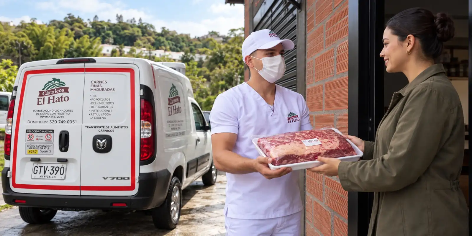 Entrega a domicilio de un pedido empacado al vacío